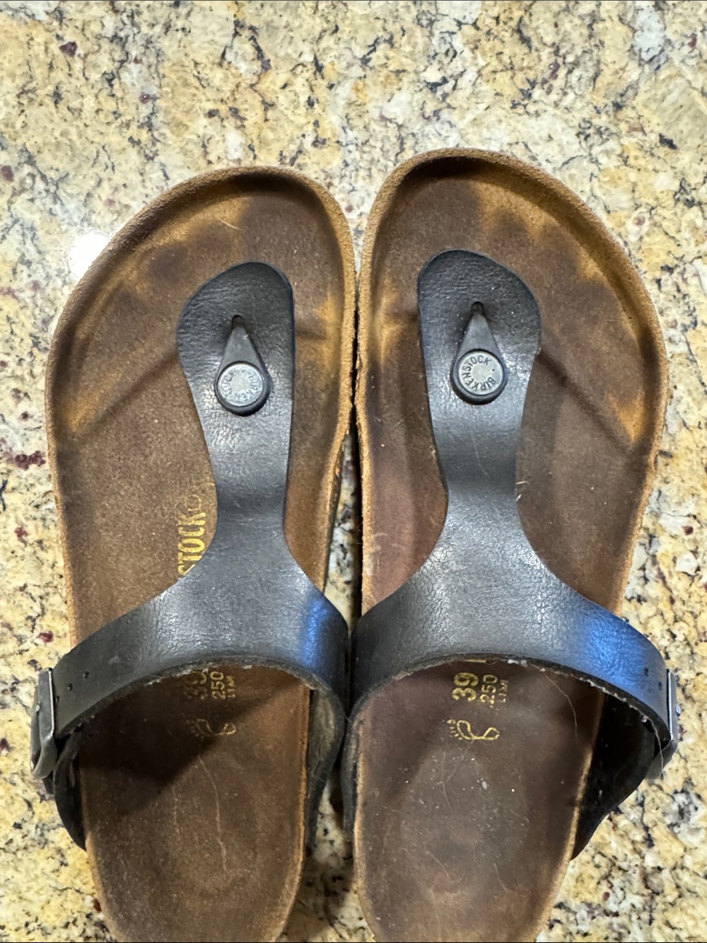 Black Leather birks Sandals - Picture 5 of 9